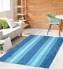 Blue Stripe Microfiber 6X9 Ft Carpet