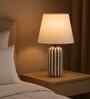 Striped Ceramic Table Lamp-Black and White