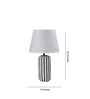 Striped Ceramic Table Lamp-Black and White
