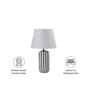 Striped Ceramic Table Lamp-Black and White