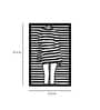 Striped Girl Design Black Wooden Wall Art