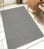 Grey Polyester Plain Solids 5 x 7 Feet Machine Made Carpet