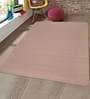 Beige Polyester Plain Solids 6 x 9 Feet Machine Made Carpet
