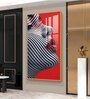 Stripes of Distinction Glass Finish Vertical Wall Art