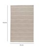 Beige Wool Stripe 9 x 12 Feet Hand Woven Carpet
