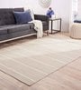 Beige Wool Stripe 9 x 12 Feet Hand Woven Carpet