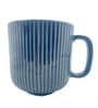 Stripped 330ml Blue Ceramic (Set of 2) Coffee Mugs