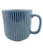 Stripped 330ml Blue Ceramic (Set of 2) Coffee Mugs