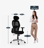 Strongman Writing Table With Oxford High Back Chair (Combo) in Brown & Black Finish
