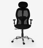 Strongman Writing Table With Oxford High Back Chair (Combo) in Brown & Black Finish