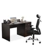 Strongman Premium Desk And Milan High Back Chair (Combo) In Brown & Black
