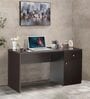 Strongman Premium Desk And Milan High Back Chair (Combo) In Brown & Black