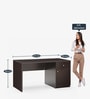 Strongman Premium Desk And Milan High Back Chair (Combo) In Brown & Black