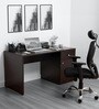 Strongman Premium Desk And Milan High Back Chair (Combo) In Brown & Black