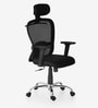 Strongman Premium Desk And Milan High Back Chair (Combo) In Brown & Black
