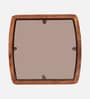 Strut Sheesham Wood Square Coffee Table in Provincial Teak Finish with Tinted Glass