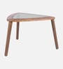 Strut Sheesham Wood Triangular End Table in Provincial Teak Finish with Tinted Glass Strut Sheesham Wood Triangular End Table in Provincial Teak Finish with Tinted Glass