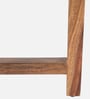Strut Sheesham Wood Triangular Side Table in Provincial Teak Finish with Tinted Glass Strut Sheesham Wood Triangular Side Table in Provincial Teak Finish with Tinted Glass
