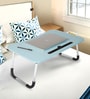 Stud Portable Laptop Table with Drawer in Blue Colour