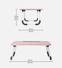 Stud Laptop Table in Baby Pink Colour