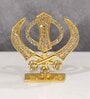 Studded Khanda Copper & Gold Metal Religious Symbol