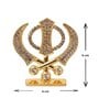 Studded Khanda Copper & Gold Metal Religious Symbol