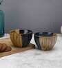 Studio 300ml Brown & Blue Ceramic (Set of 2) Dinner Bowl
