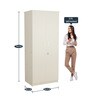 Studio 2 Door Wardrobe in Frosty White Colour