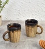 Studio Glazed 240ml Beige & Brown Ceramic (Set of 2) Coffee Mug