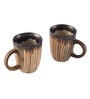 Studio Glazed 240ml Beige & Brown Ceramic (Set of 2) Coffee Mug