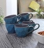 Studio Glazed 170ml Blue & Grey Ceramic (Set of 6) Coffee Mug