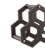 Studio Premium Faux Leather 3-Bottle Wine Rack Modern Hexagon Design Tabletop Wine Holder