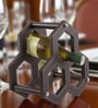 Studio Premium Faux Leather 3-Bottle Wine Rack Modern Hexagon Design Tabletop Wine Holder