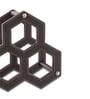 Studio Premium Faux Leather 3-Bottle Wine Rack Modern Hexagon Design Tabletop Wine Holder