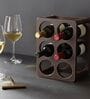 Studio Premium Faux Leather Wine Rack | Modern Vertical/Horizontal 6-Bottle Wine Holder