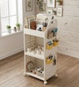 Off-White Study and 2 layers Storage Cart