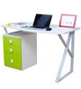 Woody Kids Study Table in Green & White Finish