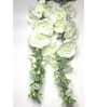 Stunning Artificial Hollyhock Flower Bunch with 10 Flower Heads (White)