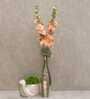 Stunning Artificial Hollyhock Flower Bunch with 10 Flower Heads (Peach)
