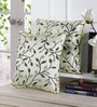 Set of 5 Floral Pattern Jute green Cushion Covers 16 x 16 inches
