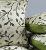 Set of 5 Floral Pattern Jute green Cushion Covers 16 x 16 inches