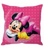 Minnie Mouse Off White, Yellow & Pink Silk Cushion Cover
