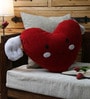 Red Velvet 16 x 16 Inch Heart Shaped Cuddle Cushion