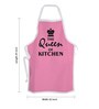 Stybuzz The Queen of Kitchen Pink Cotton Kitchen Aprons