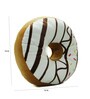 White Striped Velvet 16 x 16 Inch Donut Shaped Cushion