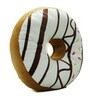 White Striped Velvet 16 x 16 Inch Donut Shaped Cushion