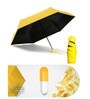 Yellow Mini UV Coated Travel Capsule 4 Fold Nylon Umbrella