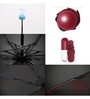 Red Nylon Designer Ultra Mini UF Coated 4-Fold Travel Capsule Umbrella