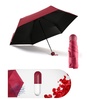 Red Nylon Designer Ultra Mini UF Coated 4-Fold Travel Capsule Umbrella