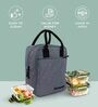 Stylish & Insulated Grey Nylon Lunch Bag